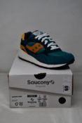 Two pairs of boxed as new Saucony Shadow 6000 Sneakers - Green/Orange (UK M 6, W 6.5).