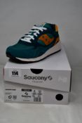 Two pairs of boxed as new Saucony Shadow 6000 Sneakers - Green/Orange (UK M 7, W 7.5).