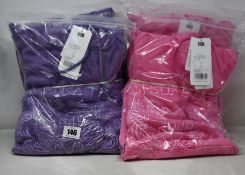 Six as new Onitsuka Tiger Sweat Hoodies; 3 x Lavender (Sizes 1x S, 1x M and 1x XL) and 3 x Pink (