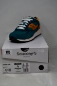 Two pairs of boxed as new Saucony Shadow 6000 Sneakers - Green/Orange (UK M 7, W 7.5).