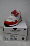 Two pairs of boxed as new Saucony Shadow 5000 Sneakers - White/Red (UK 9).