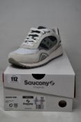 Two pairs of boxed as new Saucony Shadow 6000 Sneakers - White/Dark Grey (UK M 6, W 6.5).