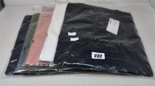 Five as new Maharishi 7012 Hemp Organic T-shirts in various colours (XL).