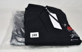 Two men's as new Soulland André Saraiva Eugene Hoodies in black (L).