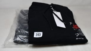 Two men's as new Soulland André Saraiva Eugene Hoodies in black (S).