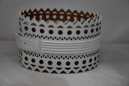 A women's as new Alaia Paris 1992 Edition Small Corset Belt in Vienne Wave Lux Calfskin.