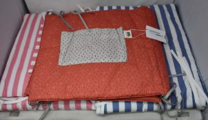 Sixteen Baby Cot padded bumpers, 100% cotton, size 145cm x 30cm L x Width.