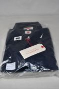 A Hawksmill denim full zip navy overshirt (Size M).