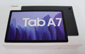 A pre-owned Samsung Galaxy Tab A7 SM-T500 64GB in Grey (Google account clear. Grade A) (Box, USB-C c