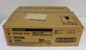 Thirty boxed as new Fujifilm Instax Mini Twin Packs (20 Sheets per box) (Boxes sealed. Use before: 0