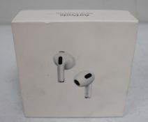 A boxed as new pair of Apple AirPods (3rd Gen) with Magsafe Charging Case (P/N: MME73ZM/A EAN: 19425