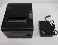 A pre-owned Epson TM-T88VI USB/Ethernet Thermal Receipt Printer (Power supply included) (M/N: M338A)