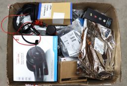 COLLECTION ONLY: A box of assorted new and pre-owned electrical items and accessories (All items sol
