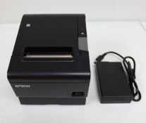 A pre-owned Epson TM-T88VI USB/Ethernet Thermal Receipt Printer (Power supply included) (M/N: M338A)