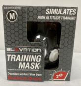 Ten boxed as new Elevation Training Masks in Black (Size Medium) (EAN: 811114020972).