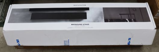 A pre-owned Bang & Olufsen Beosound Stage Wireless Soundbar in Black/ Silver (Appears as new, boxed
