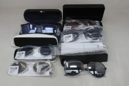Seven pairs of branded sunglasses to include Lacoste, Police, Puma, Calvin Klein, Tommy Hilfiger (