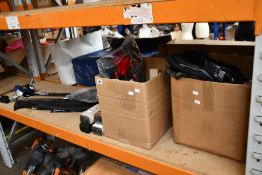 Miscellaneous sports related items to include five golf clubs, a fishing rod and PRO Bike Tool -