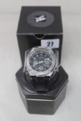 A men's boxed as new Casio G-Shock GSTS110-1A 'G Steel' Watch.