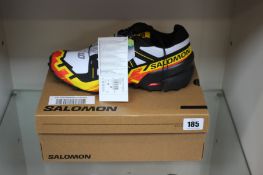A pair of women's boxed as new Salomon Speedcross 6 Trail Running Shoes - White/Black/Empire