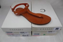 Two pairs of women's boxed as new Casadei Flat Sandals - Orange (8).