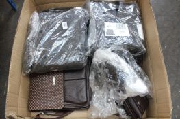 Eight Giorry leather shoulder bags and large travel wallets.