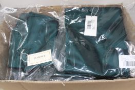 Fourteen Flounce London mini slip dresses in Teal (Size UK 12).
