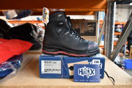 A pair of boxed as new Haix Trekker Pro 2.0 Workwear Boots - Black (UK 10).