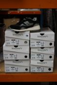 Seven pairs of boxed as new Saucony Shadow 6000 Sneakers; 2 x White/Dark Grey (UK M 10, W 10.5), 3 x