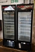 Two pre-owned Interlevin LGF2500 Glass Display Freezers.
