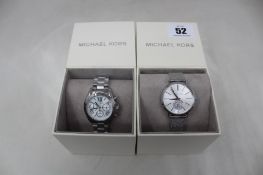 A boxed as new Michael Kors Portia Mesh Watch (REF: MK3843) and a women's boxed as new Michael