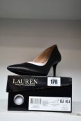 A pair of women's boxed as new Ralph Lauren Lanette High Heels in black (UK 7).