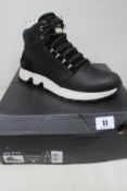 A pair of men's boxed as new Sorel Mac Hill Mid LTR Waterproof Boots - Black (UK 8.5, box damaged).