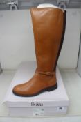 A pair of women's as new Solea 'City' High Leg Leather Boots - Tan (EU 39, box damaged).