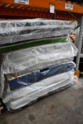 A quantity of mattresses (Unknown brands and sizes).