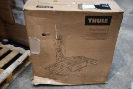A boxed Thule Easyfold XT3 bike rack (May be incomplete, viewing advised).