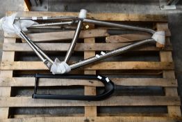 A Titus Silk Road Titanium Adventure bike frame, medium and Selcof carbon 3 bolt forks in matt