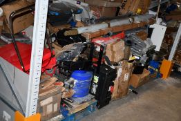 Three pallets of industrial and related items