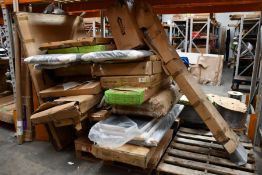 Three pallets of flat packed furniture and related items (BCVA do not guarantee items to be complete