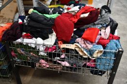 A large basket of assorted pre-owned clothing and related items (Basket not included)