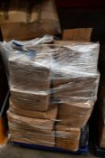 A pallet of assorted miscellaneous items to include ice cube trays, polish floor polish pads and pla