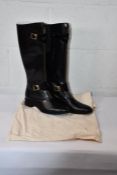 A pair of as new Pampeano black calf length boots (Size UK 6) (No box)
