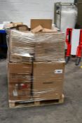 A pallet of as new miscellaneous items to include Nova Harley changing bag, EMS body shapers, a quan