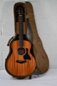 A pre-owned Taylor GS Mini-e acoustic guitar, mahogany with carry case
