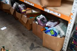 Five boxes of assorted miscellaneous items to include household, souvenirs and toys