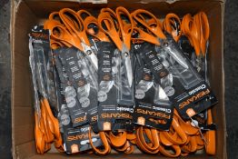 Approximately fifty five Fiskars Classic Kitchen Scissors, most have damaged packaging (Over 18's on