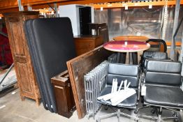A quantity of miscellaneous furniture to include computer chairs, room dividers