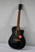 A Fender CC-60SCE Electro Acoustic Guitar, Black, Walnut