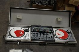 Pre-owned DJ Equipment to include 2x Stanton ST-100 and 1x KAM KPCD2000 Dual CD Player in a Hard Tra
