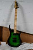A SubZero Generation 8 FGB Electric Guitar in Flame Green Burst